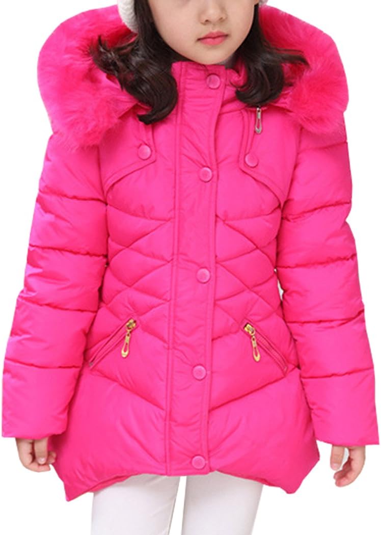 AnKoee Little Girls Jacket Girls Kids Coat Windbreaker Outwear Warm Jackets Outwear Winter Clothes for 3-12 Years Old