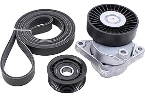 ApplianPar Belt Tensioner and Idler Pulley with Drive Belt Assembly Kit for M-ercedes C240 CLK320 CL55 E320 E430 E500 S350