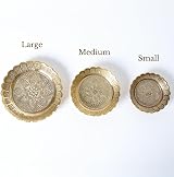 Shubhkart Nakshi Plate Small 7 cm Pack of 5 Brass Puja Decoration view 3
