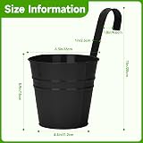 KINGLAKE 10Pcs 16cm Metal Hanging Plant Pots with Detachable Hook Black Garden view 2