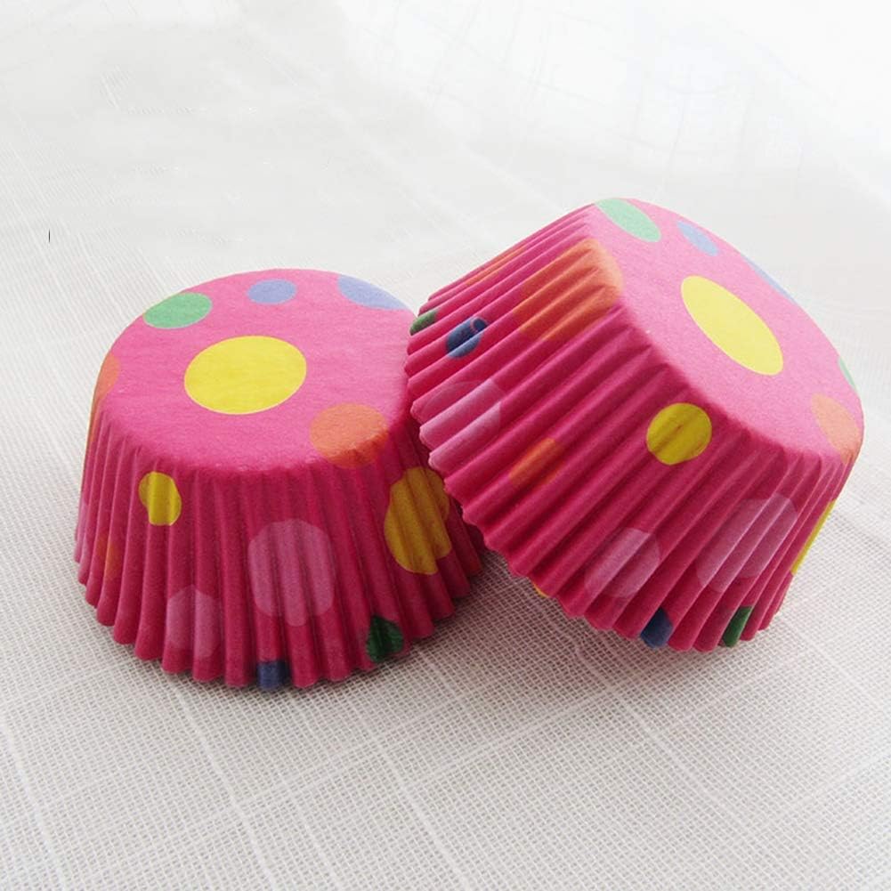 100 Pcs Greaseproof Paper Baking Cups Disposable Cake Baking Cup Safe Food Grade Inks Party Paper Baking Cups (Red egg)