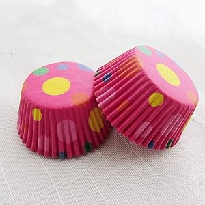100 Pcs Greaseproof Paper Baking Cups Disposable Cake Baking Cup Safe Food Grade Inks Party Paper Baking Cups (Red egg)