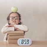 Plumeet Digital Alarm Clock Travel Clock with Snooze Nightlight White view 8