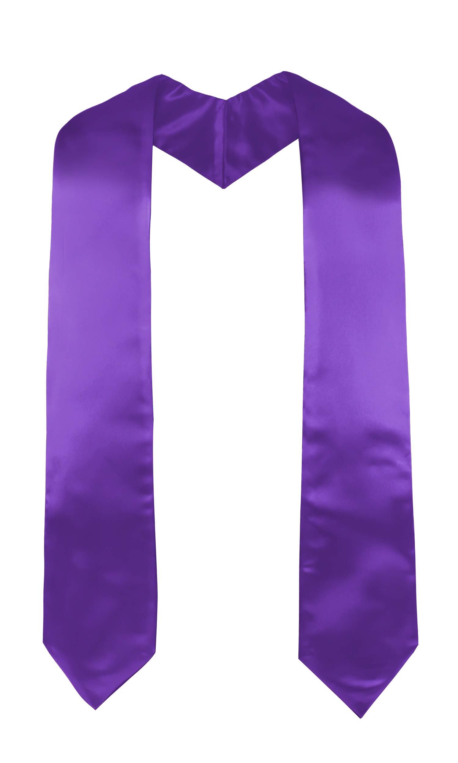 GraduatePro Kindergarten Shiny Graduation Stole Kids Preschool Choir Clergy Plain Sash 40"/100cm Purple