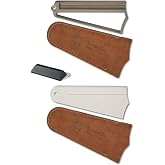 Spyderco Golden Stone/Webfoot Set Blade Sharpenering Tool | Complete Set of Golden Stone/Webfoot, ABS Base, and Instructions Included, With Suede Cases