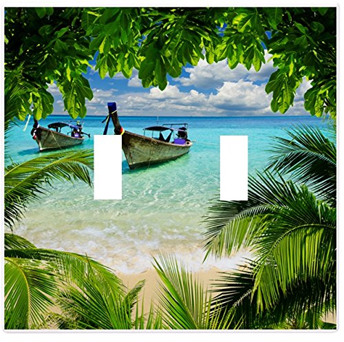 Tropical Beach Wallplate Switch Plate Cover (2 Gang - Double)