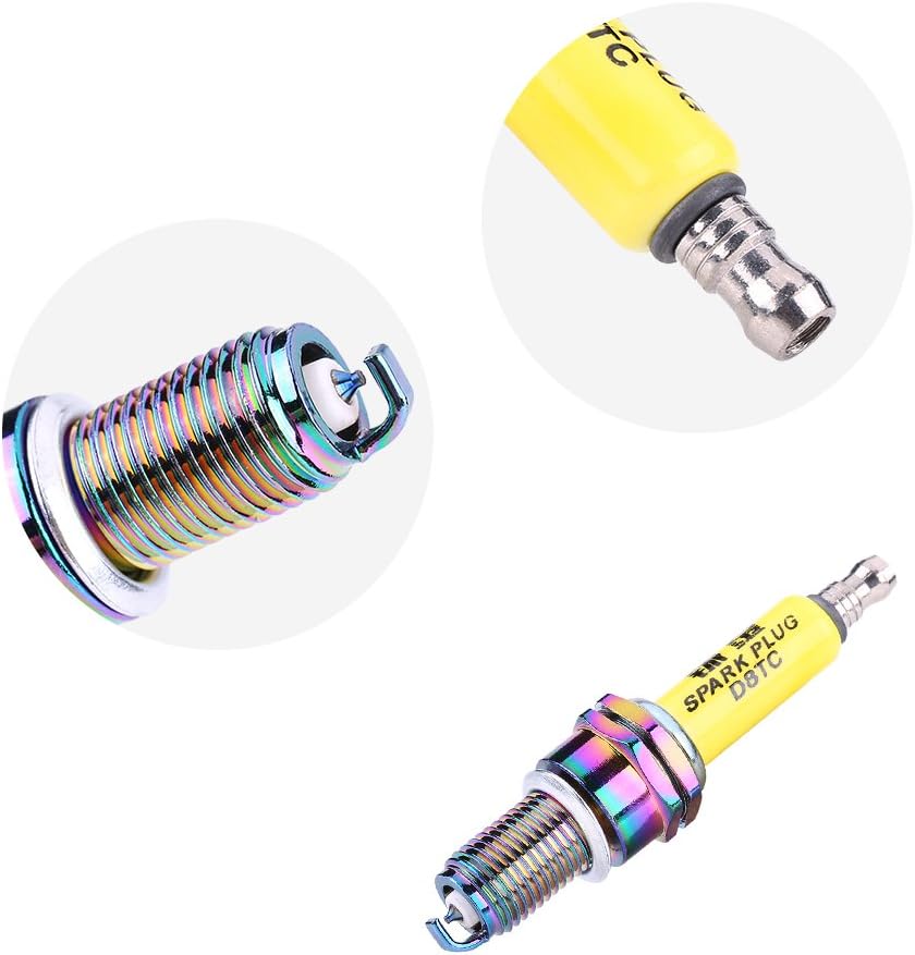 Qiilu 4Pcs D8TC Spark Plugs for Motorcycle Scooter ATV Dirt Bike - Image 5