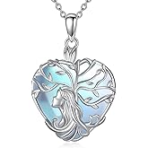 Vadmans Tree of Life Necklace Sterling Silver Moonstone Pendant Heart Jewelry Gifts for Women