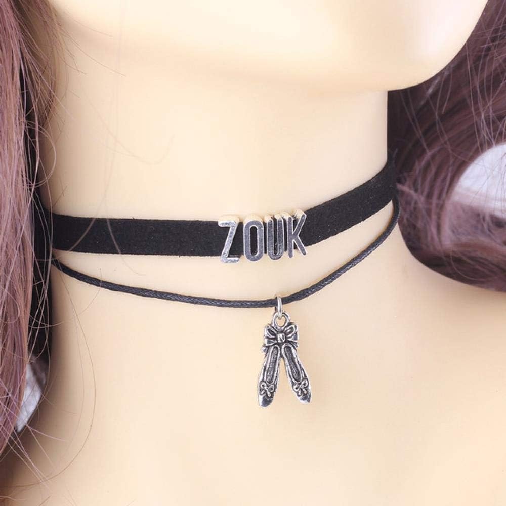 LHXMY Gothic Dancer Short Necklace Shoes String Pendant Pendant Handmade Collar Jewelry, Zouk