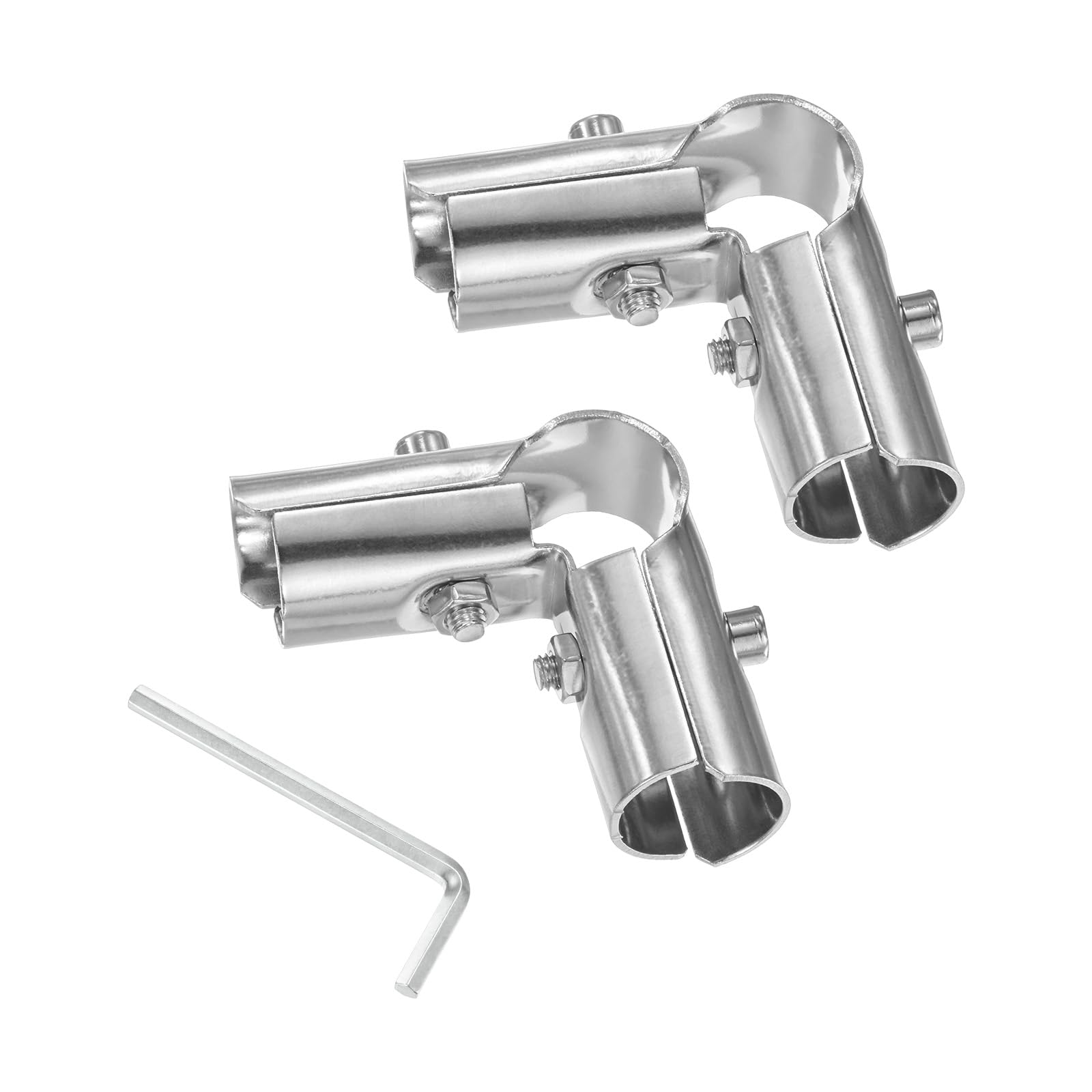 M METERXITY 2-Pack Structural Pipe Connector, 90 Degree 3 Way Pipe Clamp Stainless Steel Pipe Connector for OD 1" or 25MM Pipe, Conduit Connectors