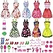 Total 50pcs -9 Pack Doll Clothes Party Gown Outfits +41pcs Different Doll Accessories Shoes bags Glasses Necklace Tableware Mirror For for Barbie doll Girl Birthday Gift