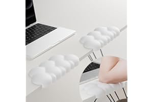 L-Shaped Elbow Pad for Desk, 2 PCS Ergonomic Elbow Rest with Non-Slip Separate Design, Cloud Shape Memory Foam Arm Rest, PU L