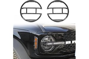 POETRYXIAO Bronco Headlight Guard Cover for 2021-2023 Ford Bronco,Headlight Lamp Trim Protector for Bronco Accessories (Carbon Fibre)