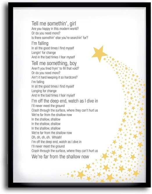 Amazon Com Shallow Lady Gaga A Star Is Born Song Lyrics A3
