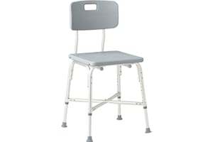 Medline Heavy Duty Shower Chair with Back; Bariatric Bath Chair; Supports Up to 650 lbs