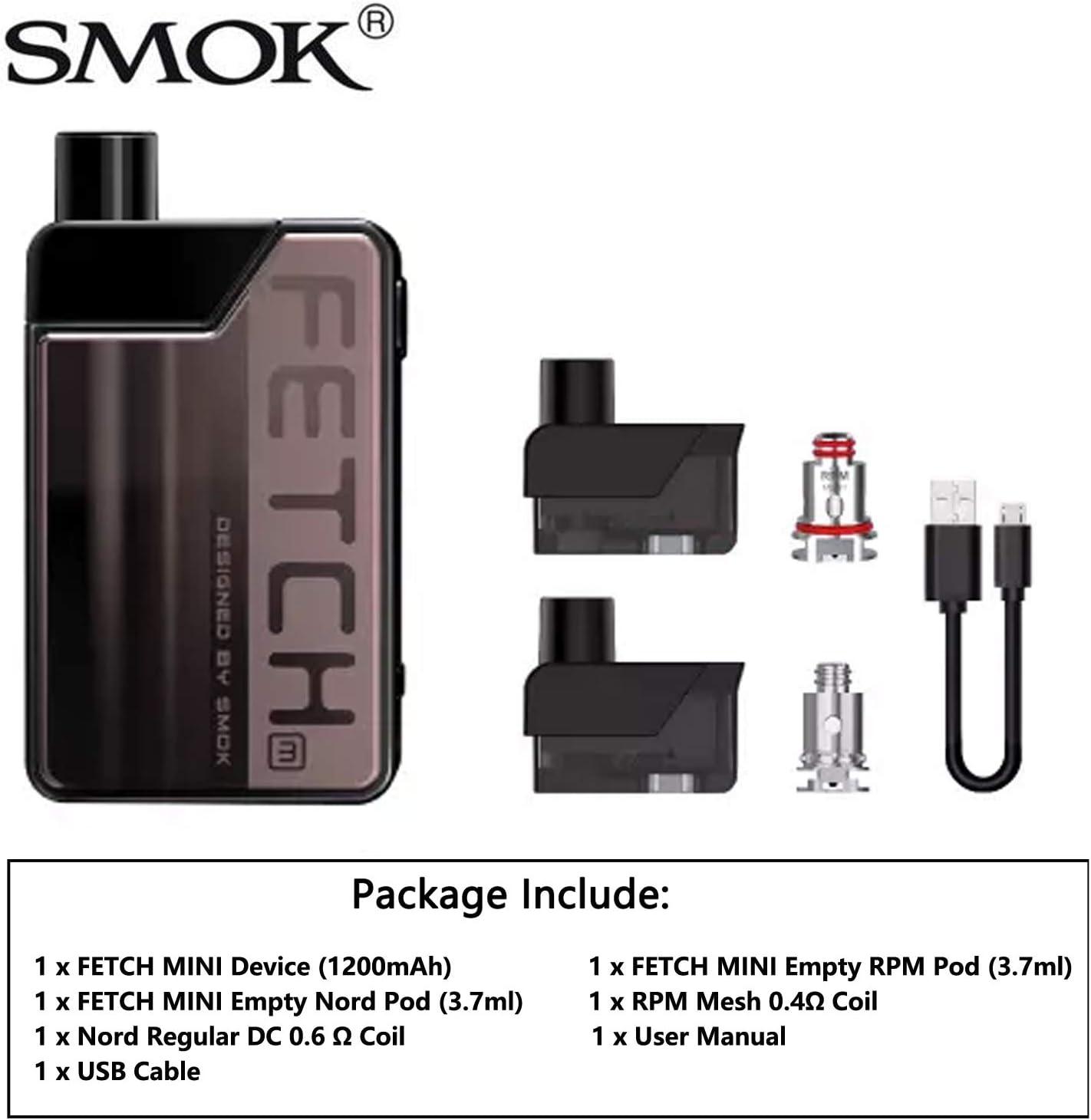 Fetch Mini Stylish Pod System Starter Kit (Dark Brown)