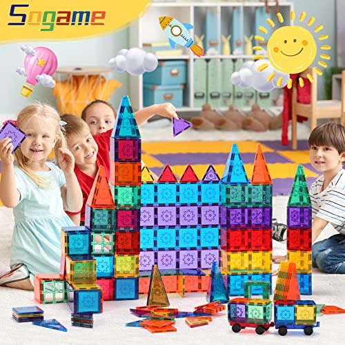 100 PCS Magnetic Building Blocks - STEM Toys For Kids Ages 3-12, Educational Magnet Cubes Gift