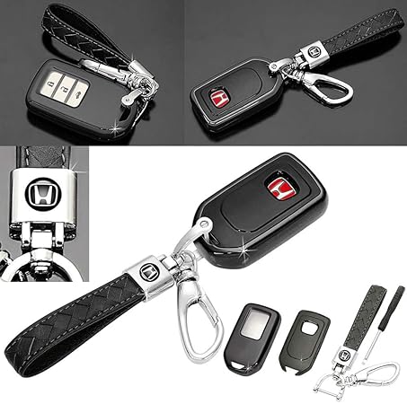 Amazon フィット フリード アコード Cr Z タイプ3h Bk ホンダ ブラックメッキ スマートキー対応 Tpu製 フルカバー キーケース ホンダマークエンブレム付 牛革 ストラップ キーホルダーセット ブラガ キーケース キーホルダー 車 バイク