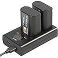 DSTE 2PCS DMW-BLK22 Battery + Dual LCD Battery Charger Compatible with Panasonic Lumix G9 II, GH6, GH5 II, S5 II, S5IIX, DC-S