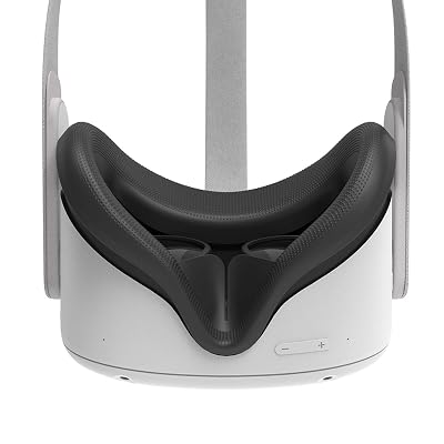AMVR Face Cushion Pad Replacement Compatible with Oculus Quest 2, Silicone Cover, Sweatproof Washable Lightproof Anti-Leakage VR Face Plate Mask Accessories (Black, Only Cover)