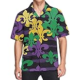 visesunny Stylish Men's Seasonal Hawaiian Print Button Down Short Sleeve Shirt S-XXL