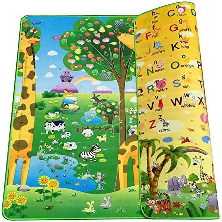 BAYM Large Baby Kid Toddler Crawl Play Game Letter Alphabet Mat PlayMat Gym Tiles for In/Out Doors Non-toxic Non-slip Reversible Waterproof 180 x 200 x 0.5cm 70.9 x 78.7 x 0.2 Inches (Giraffe)