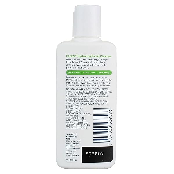 CERAVE HYDRATING FACIAL CLEANSER FOR NORMAL TO DRY SKIN 3 FL OZ