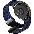 Abanen Air-holes Silicone Quick Fit Watch Band for Garmin Fenix 8 51mm / epix Pro 51mm / Fenix 7X / Fenix 6X / Instinct 2X, Soft Sport Wrist Strap with Fold-over Magnetic Closure for Enduro