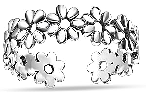 LeCalla 925 Sterling Silver Toe Ring for Women | Antique Simple Open Adjustable Toe-Ring | Minimalist Toe Rings for Gifting