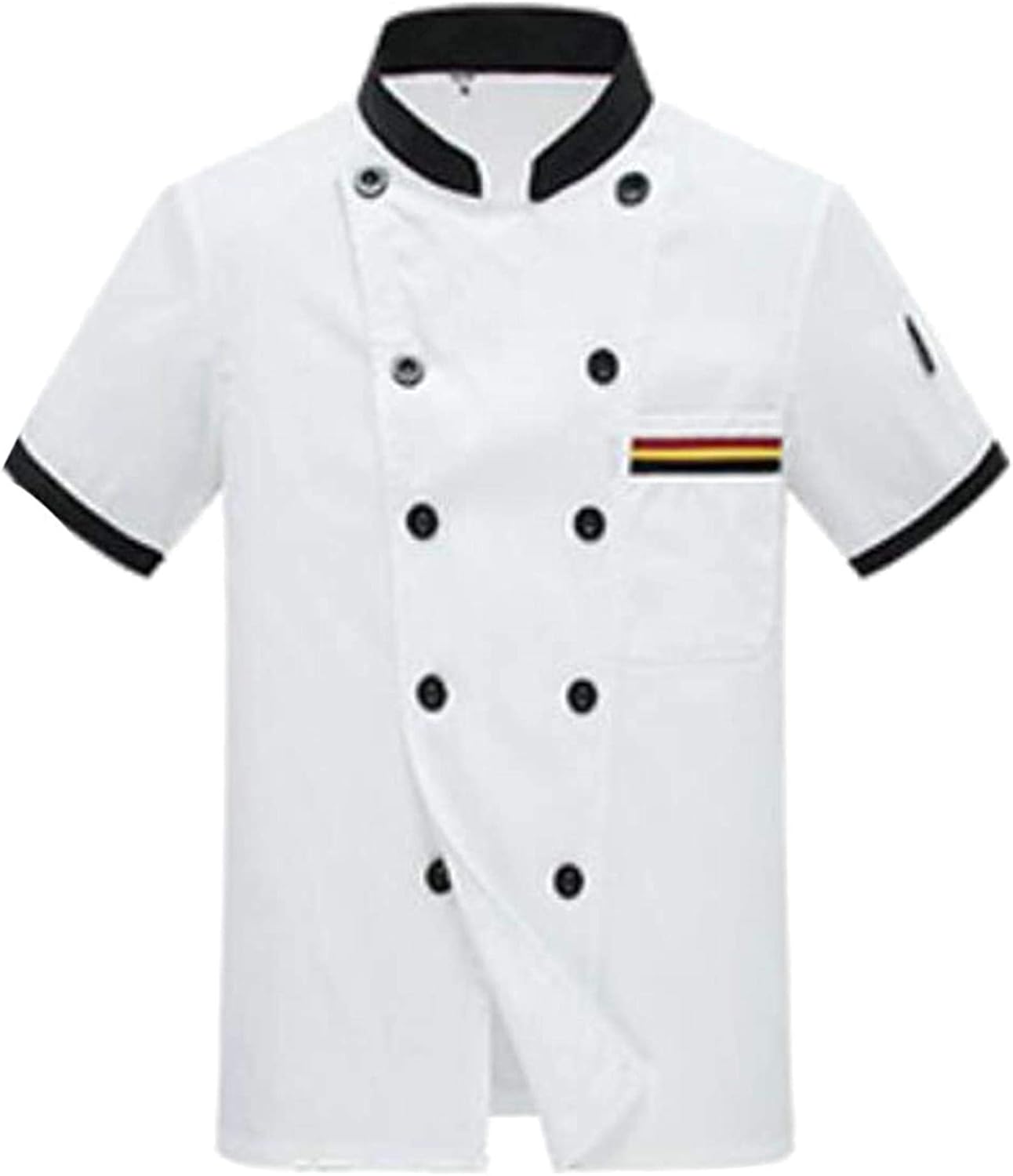 Men Stylish Short Sleeve Double Breasted Chef Uniform Jacket Chef Coat