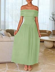 ZESICA Women's Off The Shoulder Maxi Dress 2025