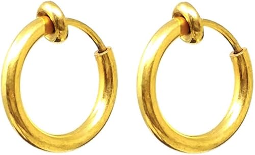 Amazon Puente ピアス穴不要 フェイクピアス 両耳セット ステンレス 金属アレルギー対応 シンプル 細め 細い ゴールド メンズ レディース ノンホールピアス イヤリング イヤーカフ バネ式 小ぶり 小さめ 10mm ゴールド 10 ピアス 通販