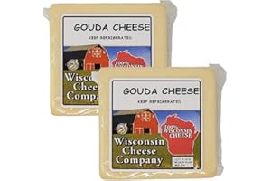 Wisconsin Cheese Company - 100% Wisconsin Gouda Cheese - 15 oz. (Pack of 2 Blocks) Great for Cheese and Crackers, Charcuterie Boards & Gifts | Perfect for Parties, Charcuterie Boards and Birthday Gifts | Charcuterie Board Food | Premium Cheese | Housewarming Gift | Birthday Gift | Gourmet Food Gift