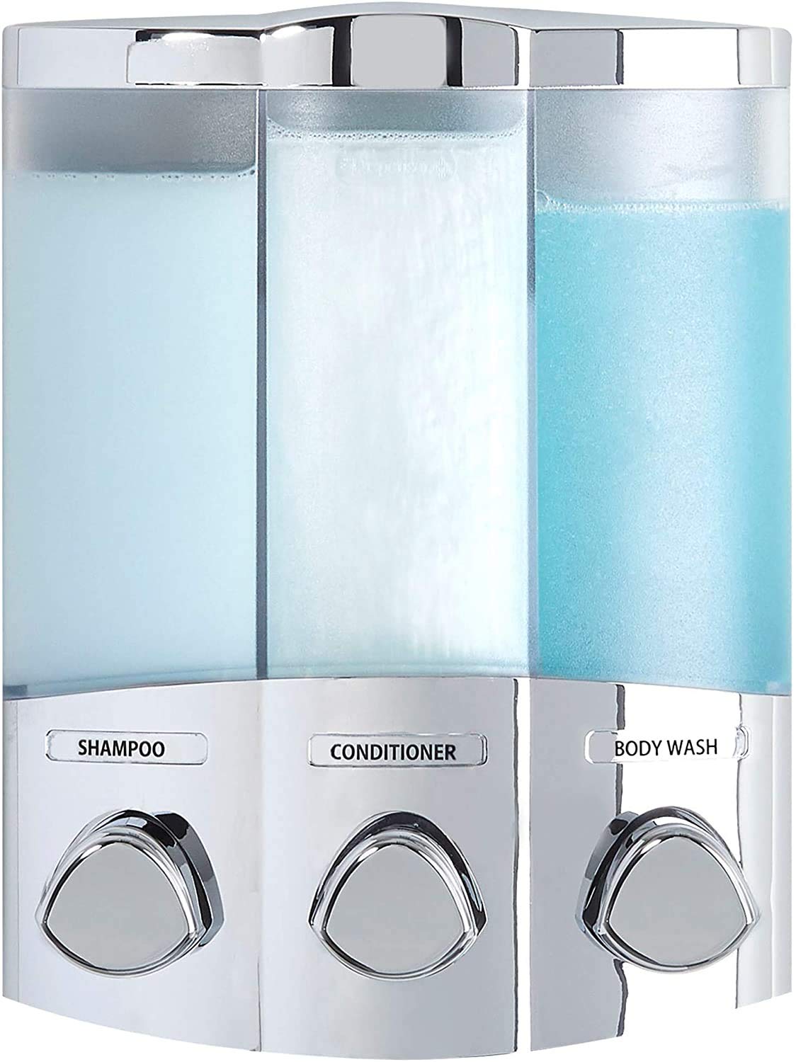 Aviva Trio Soap Shampoo Dispenser Satin/Silver Finish