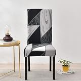 HZDHCLH Stretch Chair Covers Set of 4 Geometry Modern Slipcovers 92% Polyester view 3