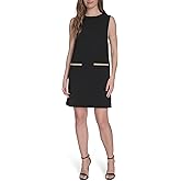 Tommy Hilfiger Womens Sleeveless Colorblock Pockets Short Shift Dress