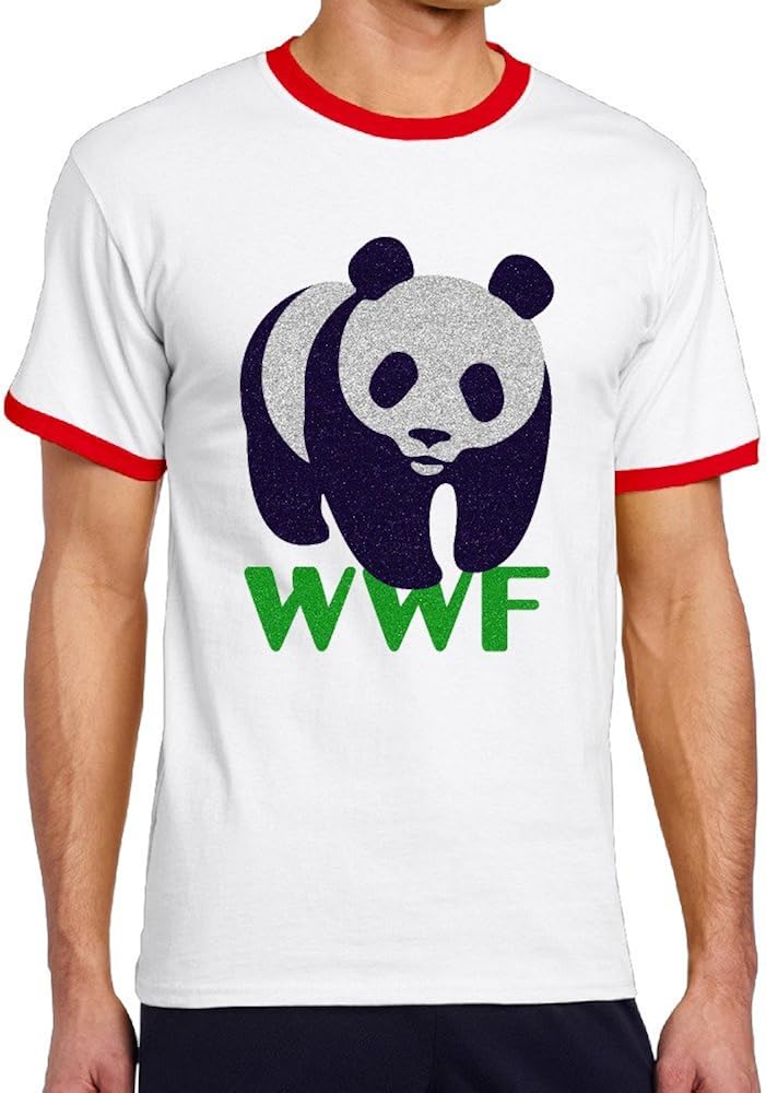 Men's Cool WWF World Wide Fund Contrast Ringer Tshirt