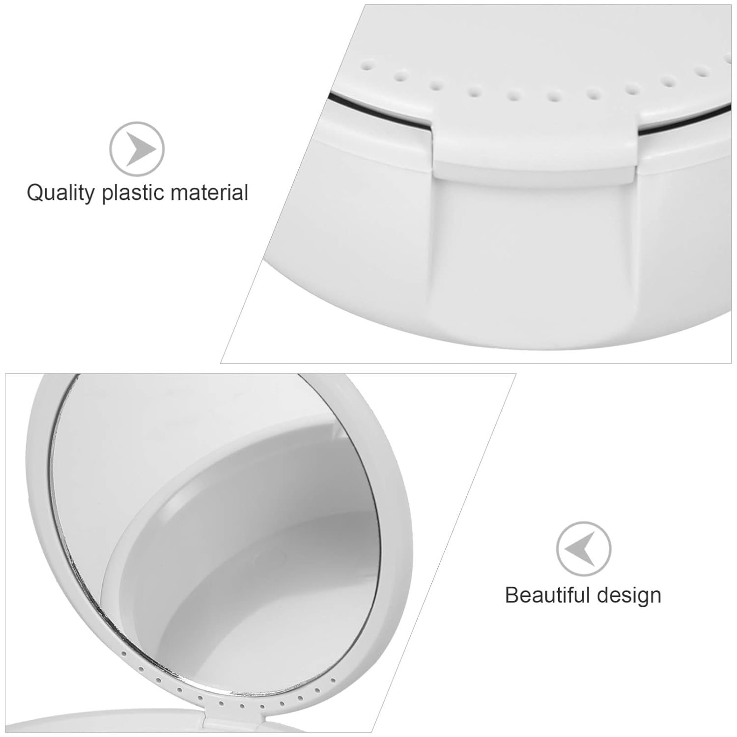 ARTIBETTER Denture Case Denture Bath Case Cup Box Holder Storage Soak Container Mouthguard Retainer Container For Travel Cleaning Store White : Beauty