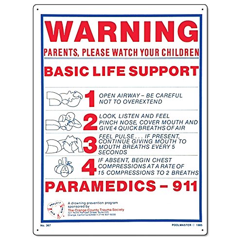 PoolmasterSign for Residential or Commercial Swimming Pools, Basic Life Support