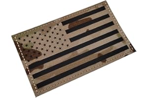 TAIFENG 5x3 inch Large Multicam Infrared IR US USA American Flag Patch Tactical Vest Patch Hook-Fastener Backing (5" Width x 3" Height) (Multicam) (Khaki CP)