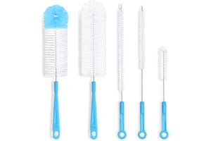 Bottle Brush Cleaner 5 Pack Utility Bottle Cleaning Brush Set Long Handle Thin Small Big Cleaner Bendable Flexible for Narrow