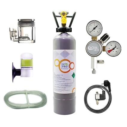 OCOPRO CO2 Anlage DLX-350 Plus Aquarium mit Nachtabschaltung & 2kg Mehrwegflasche
