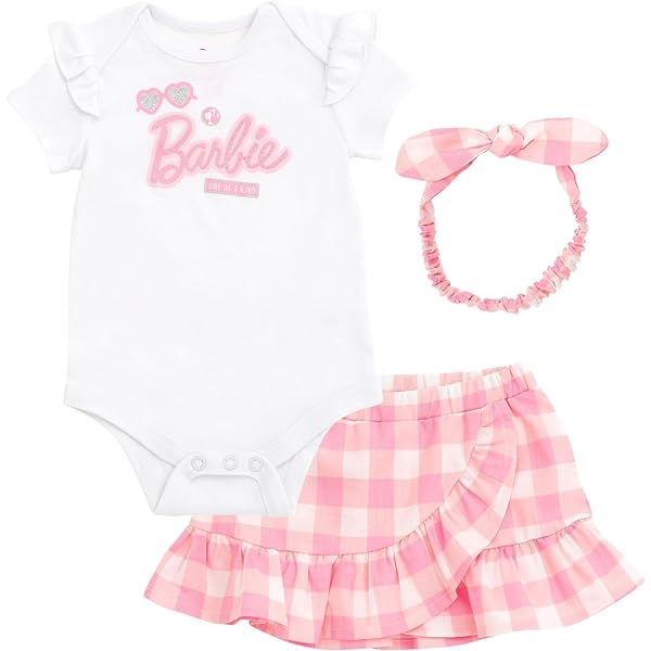 Amazon.com: Barbie Newborn Baby Girls 3 Pack Bodysuits Pink