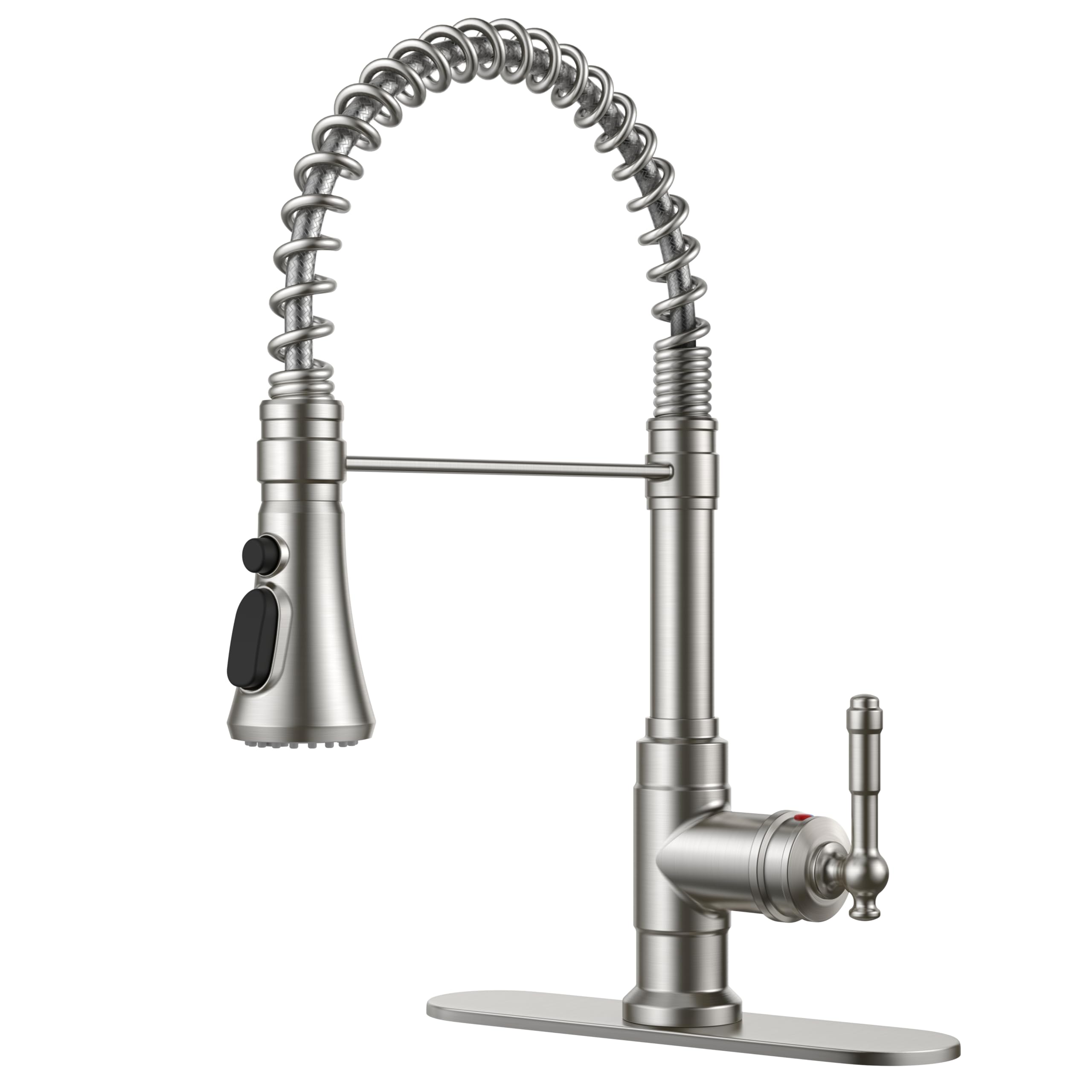 FORIOUS Vintage Kitchen Faucet with Pull Down Sprayer, Brushed Nickel