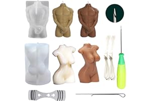 Male Female Body Candle Making Mold Nimozekd 2PCS Body Candle Silicone Molds with Mold Punch&candlewick Hook Needle for Home Decoration Candle Aromatherapy Making Flower Specimen Clay Craft