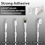 RYCHUI 60Pcs White Cable Clips Self-Adhesive Wire Holder Mount Round Plastic view 3