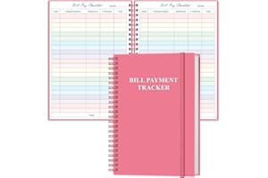 YARIDAR Bill Payment Checklist - Monthly Bill Organizer & Planner for Personal Budgeting Financial, Bill Payment Tracker Notebook, 5.8" x 8.5", Pink