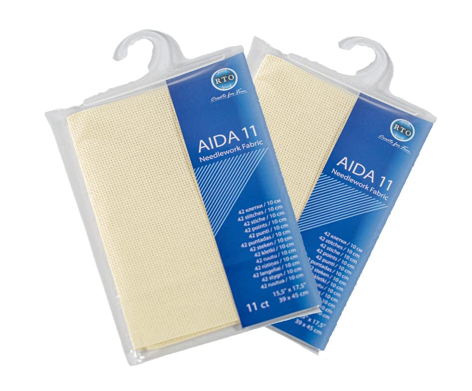 Mouldmaster Aida 11 Count Ivory Pack of Two, 39cm x 45cm