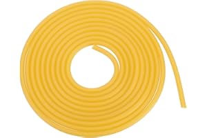 Rebower Natural Latex Rubber Tubing 0.08" ID x 3/16" OD 10ft Rubber Hose Highly Elastic [for Exercise, Stretching, Laboratory, Home Tube] - 2x5mm / Yellow