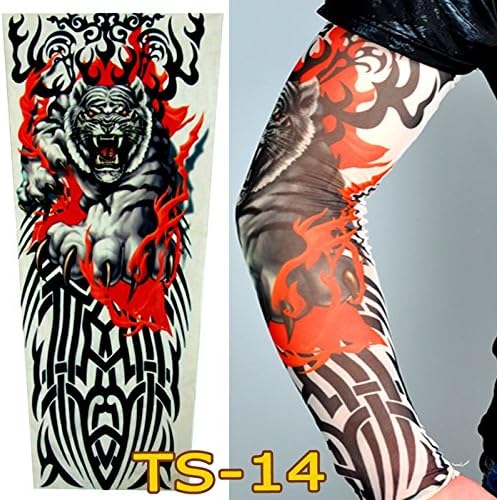 8 x AKORD Stretch Nylon Fake Tattoo Sleeves/Arms, Fancy Dress, Eagle/Tiger/Skull/Nun/Clown/Woman Tattoo, Selection 2 - Image 4